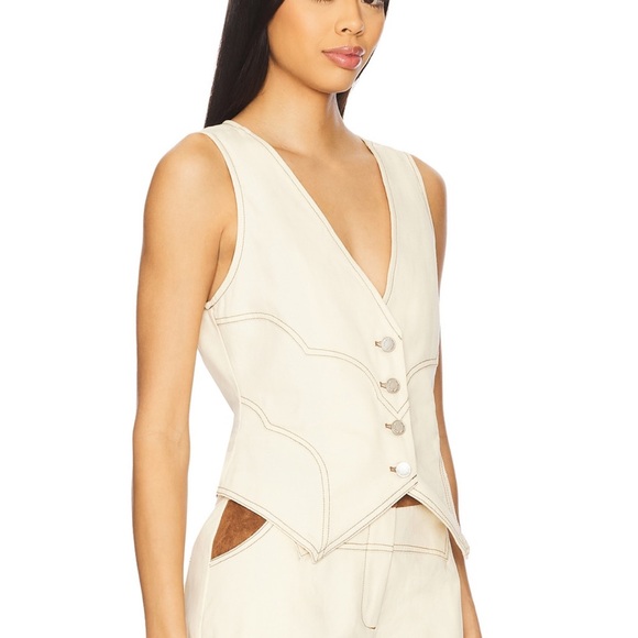 High Waist Cream Shorts for Women - Picture 3 of 4